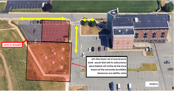 graphic showing construction area of the new Field House